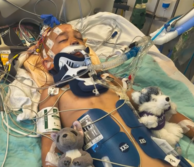 Killian Gonzales receiving intensive medical care