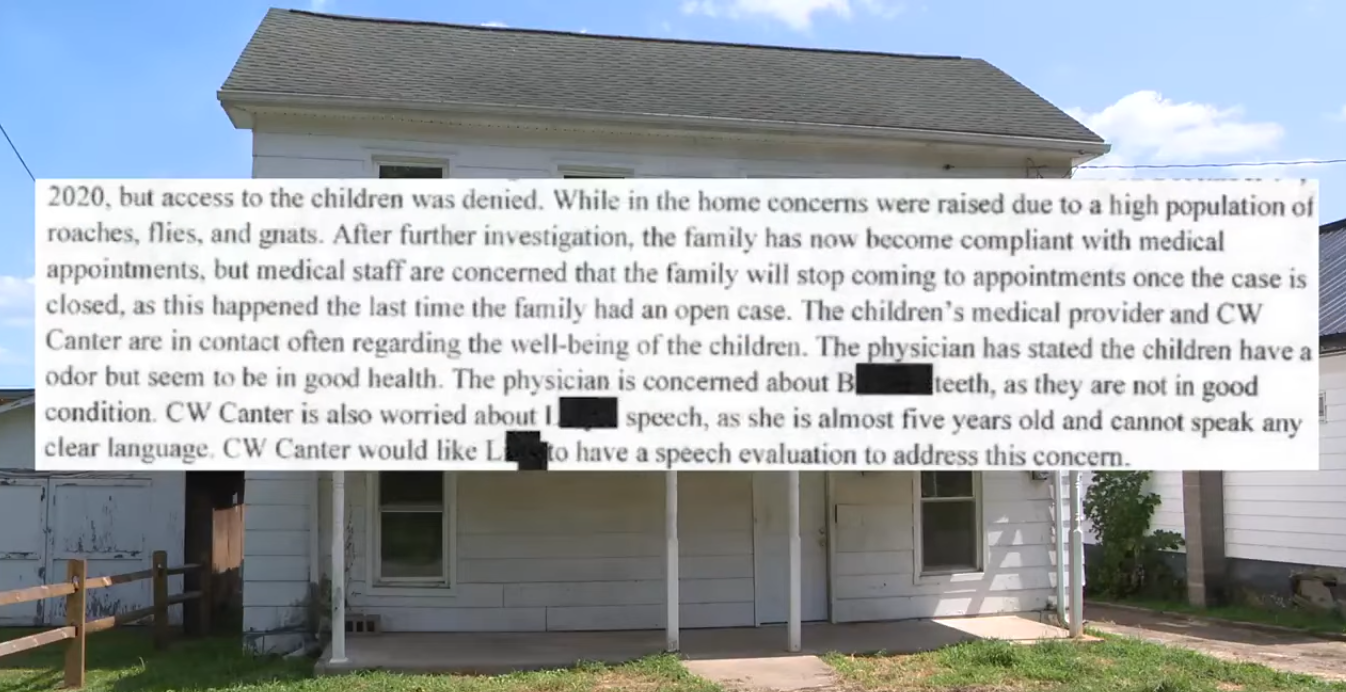 Document details a child welfare case involving environmental neglect, Photo Credit: WSYX ABC 6/Youtube