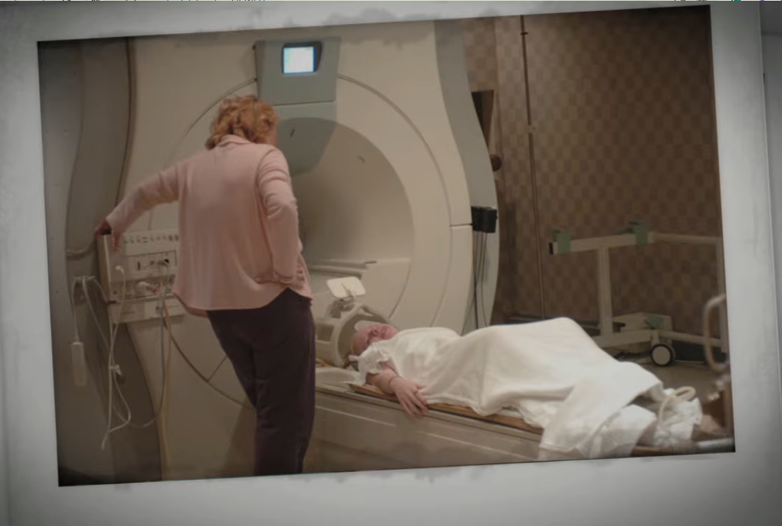 A young Christina Santhouse taking an MRI scan, Photo Credit: ScientificAmericanPsychology/Youtube