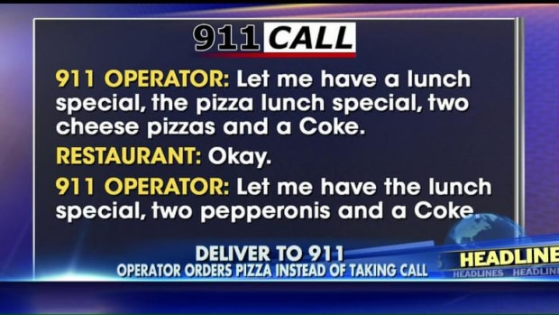 Woman orders pizza instead of taking emergency call