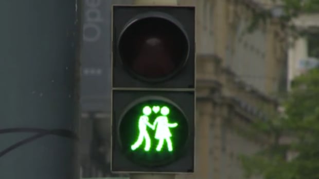 Gay-Themed Traffic Light