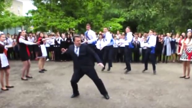 Principal Joins Students In Flash Mob Dance (Video) Promo Image