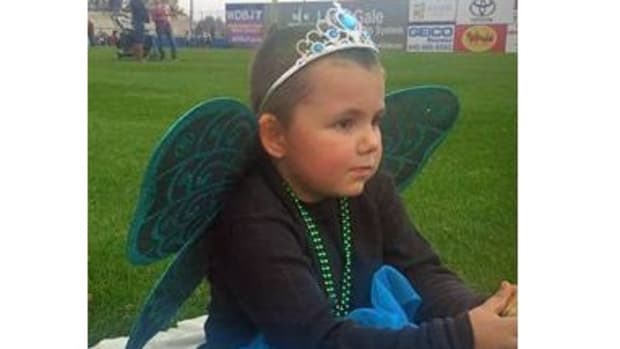 stephanie manus' son wearing a butterfly princess costume