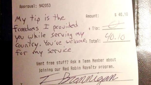 military member's note on receipt