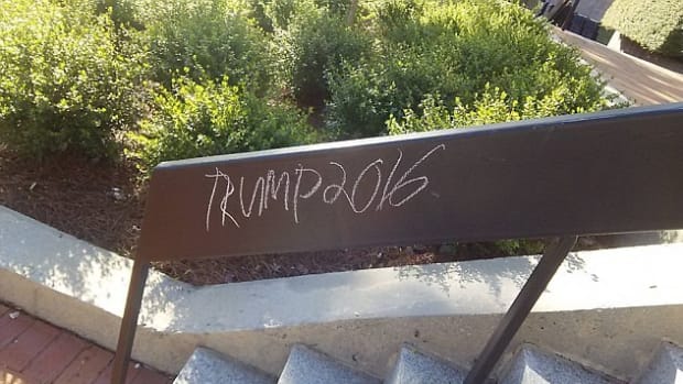 College Students Protest 'Trump 2016' Chalk Signs Promo Image