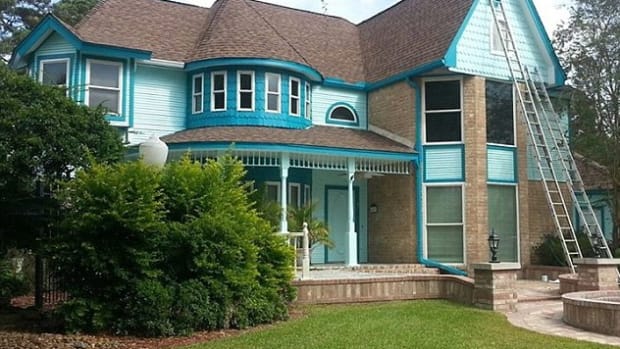house painted teal