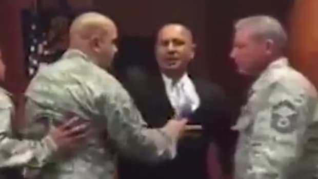Veteran Thrown Out Of Retirement Ceremony (Video) Promo Image