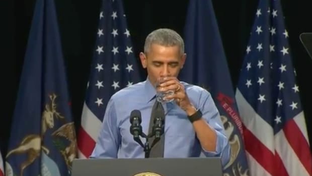 Obama Drinks Flint Water In Show Of Solidarity (Video) Promo Image