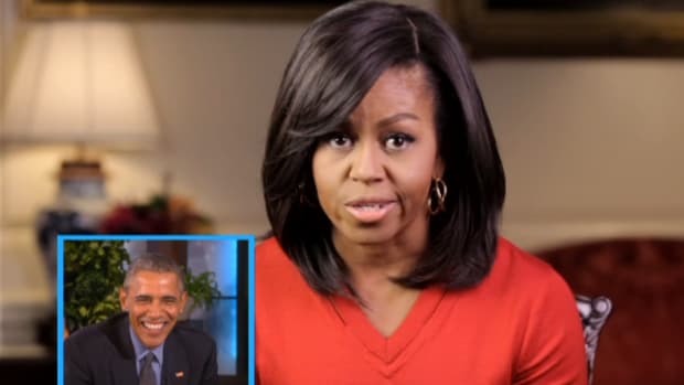 The first lady Michelle Obama delivers a Valentine's Day message