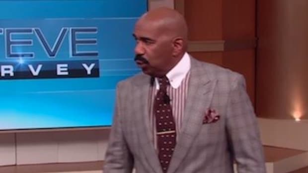 Steve Harvey Walks Off Stage After Seeing Woman (Video) Promo Image