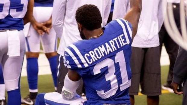 Wife Says Colts Player Let Go Over Anthem Protest Promo Image