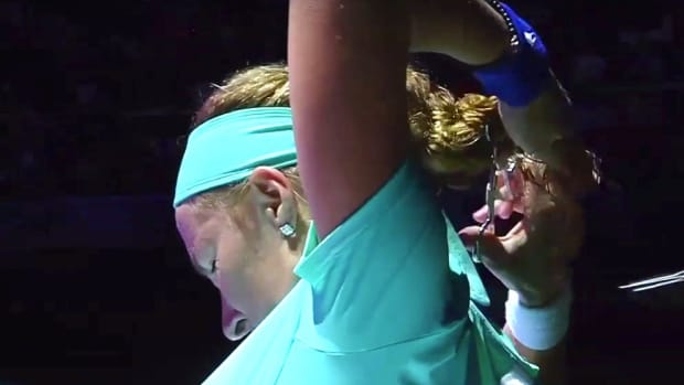 Tennis Player Cuts Her Hair Mid-Match, Wins (Video) Promo Image