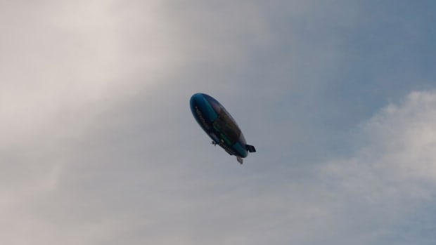 Blimp Crashes, Catches Fire Near US Open (Video) Promo Image