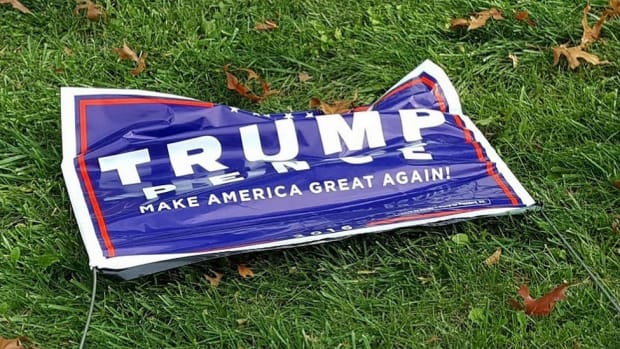 Teens Charged With Hate Crime For Burning Trump Sign Promo Image