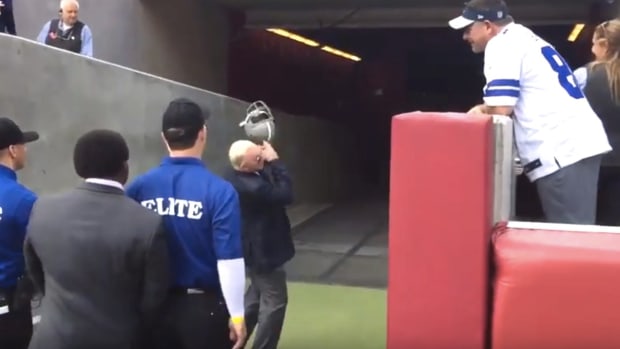 Cowboys' Owner Hit With Helmet Thrown By Fan (Video) Promo Image