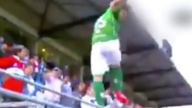 Soccer Player Arrested After Kicking Fan (Video) Promo Image