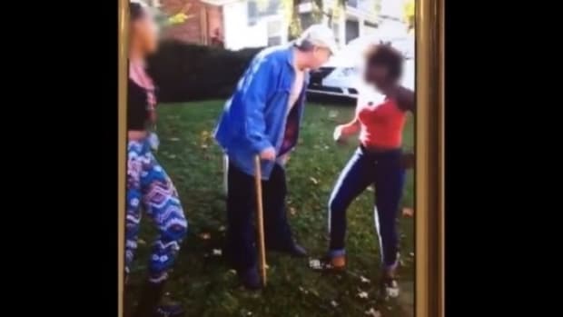 Girls Attack Elderly Man, Run Off Laughing - Don't Realize What's About To Happen To Them (Video) Promo Image