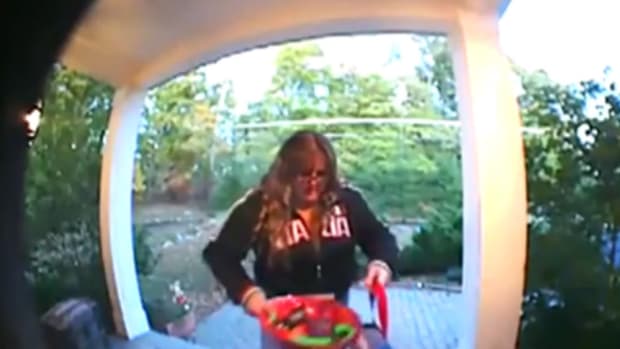 Woman Caught On Camera Stealing Halloween Candy (Video) Promo Image