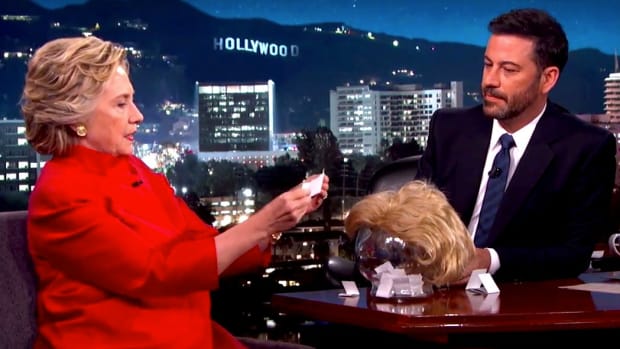Hillary Reads Trump's Quotes On Kimmel (Video) Promo Image