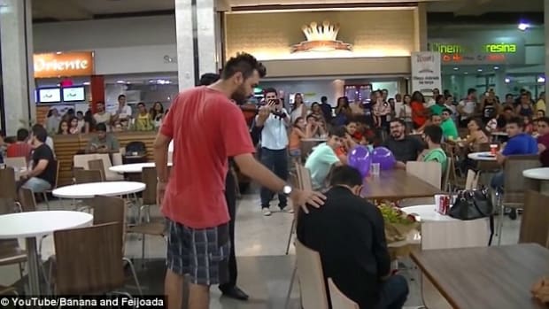 Man Gets Unexpected Response To Food Court Proposal (Video) Promo Image