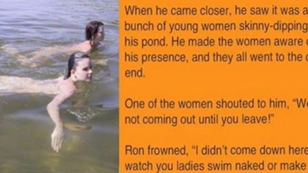 Homeowner Has Unexpected Reaction To Finding Women Skinny-Dipping In His Pond Promo Image