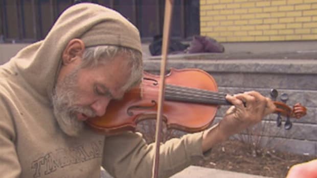 Homeless Man With Violin