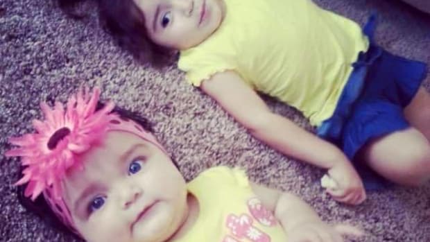 two little girls who were in the stolen car