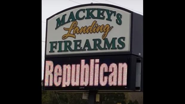 sign at Mackey's Landing Firearms