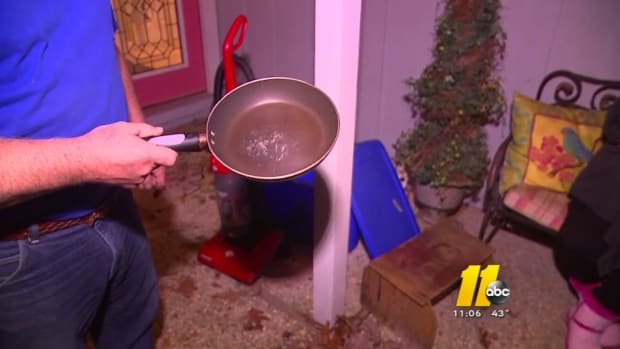 A frying pan used to thwart a home invasion.