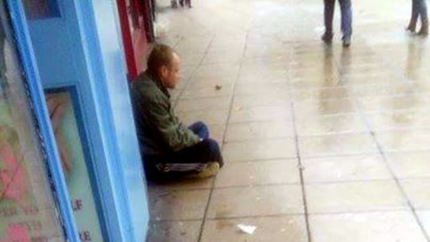 Homeless Man In Portsmouth, England.