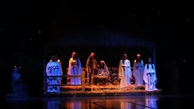 Nativity scene on stage
