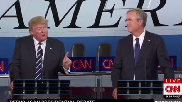 Donald Trump and Jeb Bush, GOP Debate screenshot