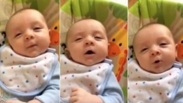 Parents Left Stunned After Hearing 7-Week-Old Baby's First Words (Video) Promo Image