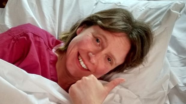 Liz Kirtley recovers from the operation 