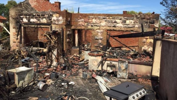 The blaze ripped through Rob Faulkner’s Hampstead Road house in Adelaide's inner north-east leaving only a few upright brick walls and $300,000 worth of damage