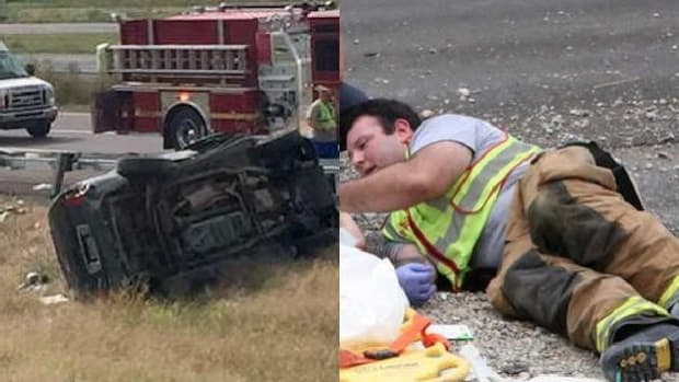 Photo Of What Fireman Was Doing At Scene Of Horrible Crash Quickly Goes Viral (Photos) Promo Image