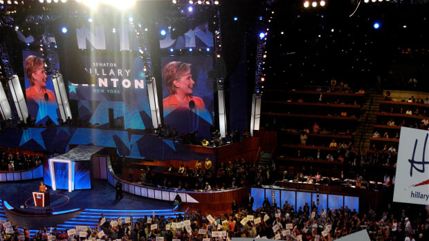 Hillary Clinton speaking during the 2008 Democratic National Convention