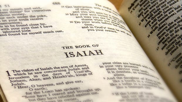 A Bible opened to the Book of Isaiah 