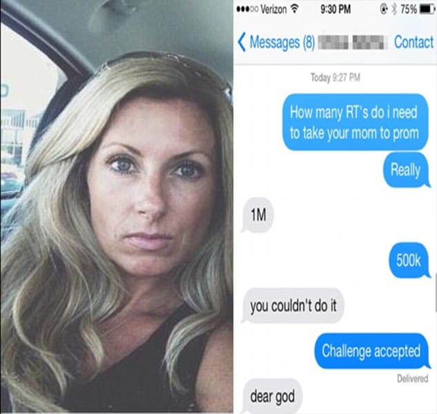 Teen Tells Her Friend He Can Take Her Mom To The Prom If He Gets 