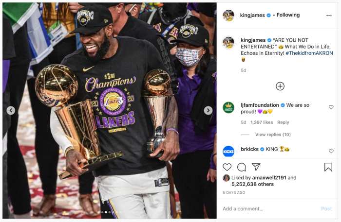 Photo Credit: Instagram/King James