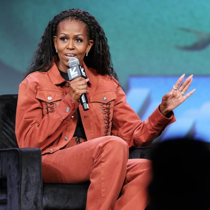 Michelle Obama at the IMO podcast launch at SXSW, Photo Credit: imopodcasts/Instagram