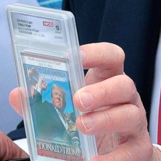 President Donald Trump's Assassination Trading Card, Photo Credit: Moog/X