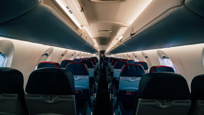 Inside of an empty aircraft before departure, Photo Credit: Pexels