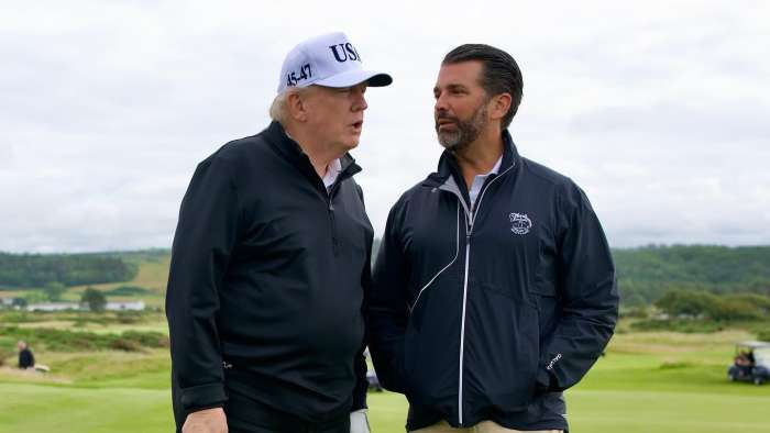 US President Donald Trump and Don Jr. playing golf in Scotland, Photo Credit: Keeping Up With The Trumps/X