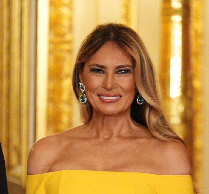 First Lady Melania Trump at Windsor Castle wearing a bright yellow dress, Photo Credit: FLOTUS Report/X