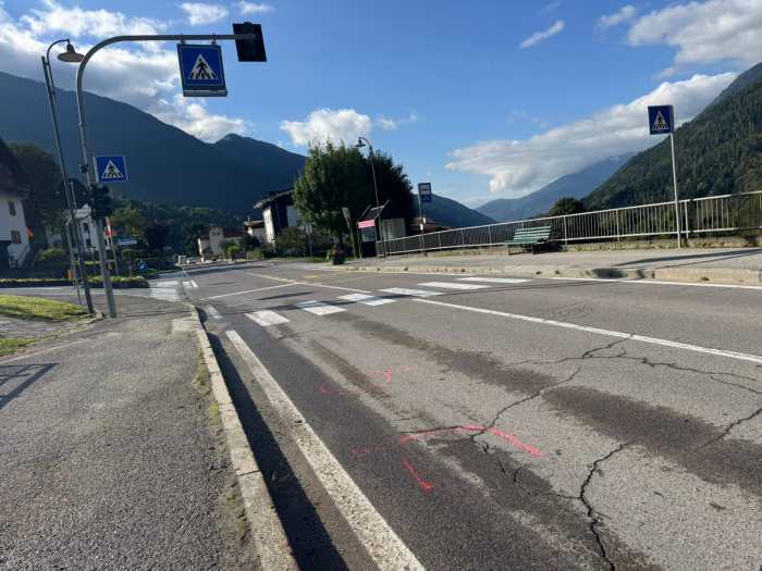 State Road 239 in northern Italy where Matilda Ferrari was hit by a cement truck, Photo Credit: Tgr Rai Trentino/X