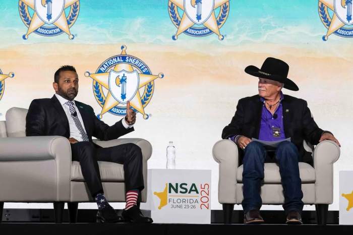 Kash Patel at the National Sheriff's Association conference, Photo Credit: fbidirectorkash/Instagram