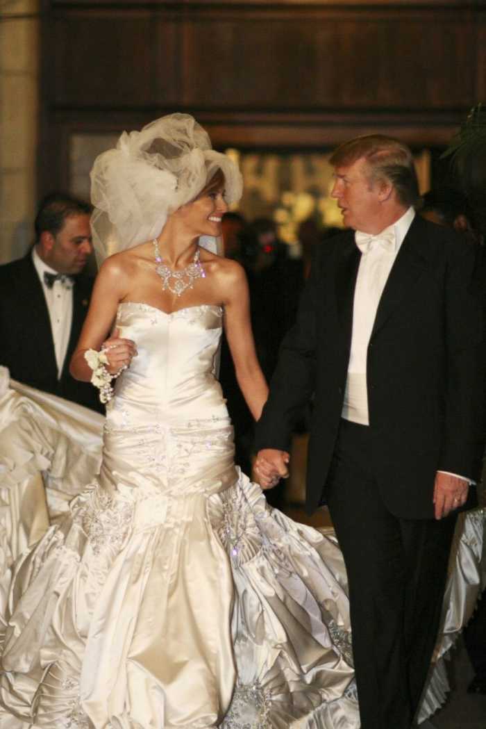 Donald and Melania Trump's wedding photo from 2005, Photo Credit: Dar/X