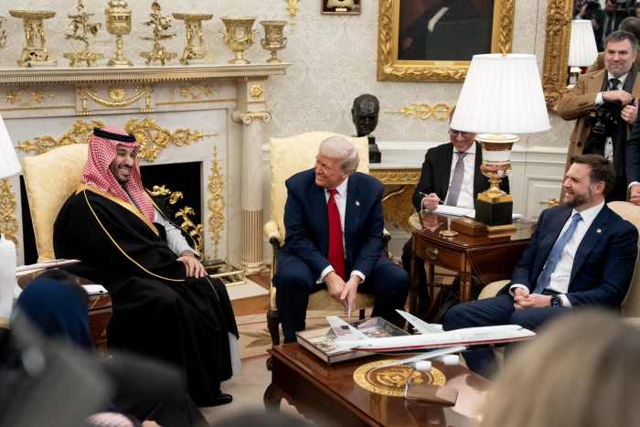 President Donald Trump and Vice President JD Vance welcome Mohammed Bin Salman at the White House, Photo Credit: Vice President JD Vance/X