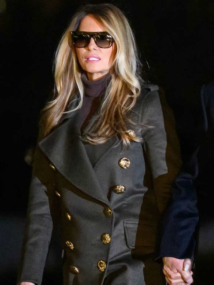 Melania Trump wearing sunglasses at night during their return to the White House, Photo Credit: Keeping Up With The Trumps/X